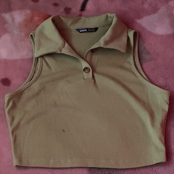 SHEIN Tops | Y2k Cropped Polo Tank Top Size S | Poshmark